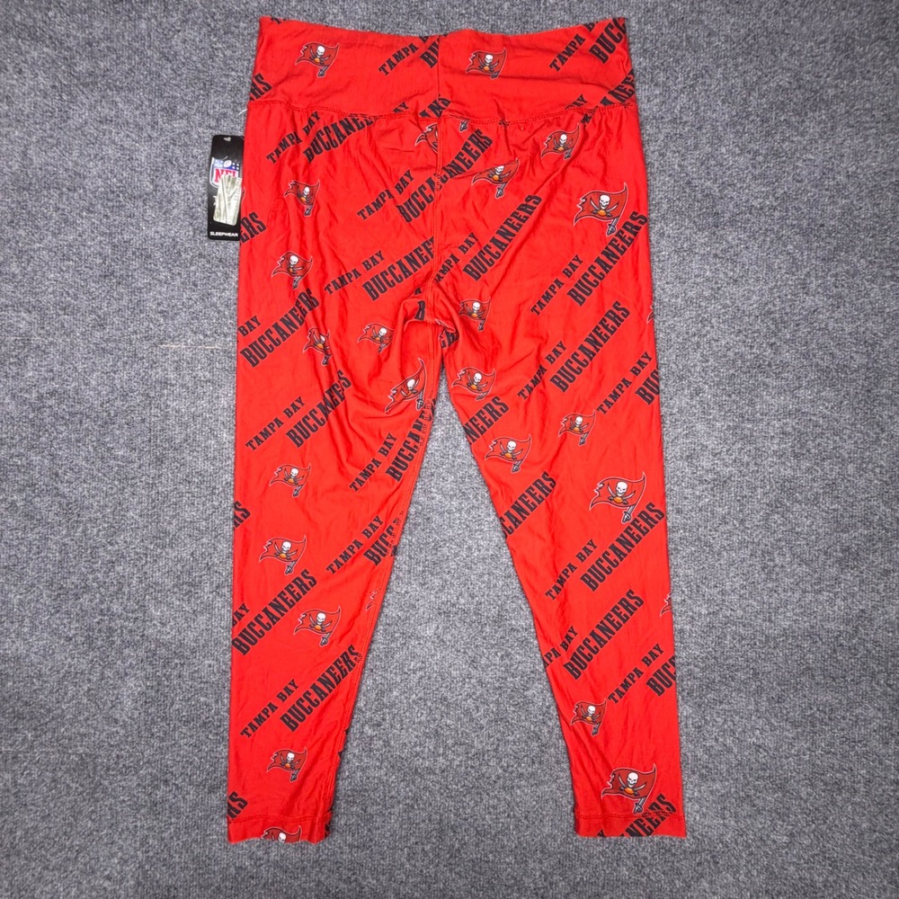 NFL Tampa Bay Buccaneers Womens Sleepwear Leggings Red All‎ Over Print XL NWT